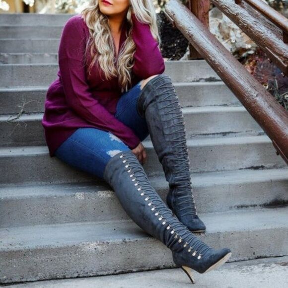 Journee Collection Trill Over the Knee Wide Calf Boots size 8 - Picture 1 of 6